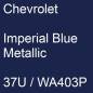 Preview: Chevrolet, Imperial Blue Metallic, 37U / WA403P.